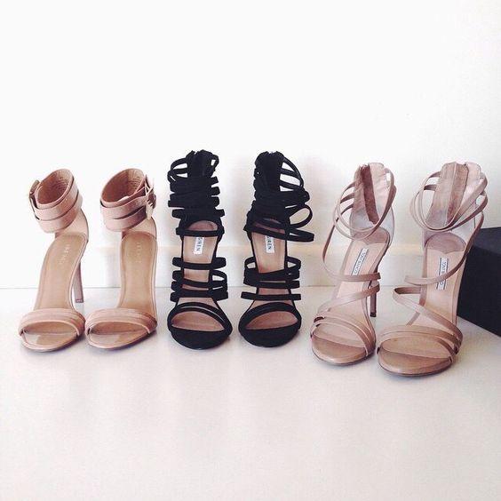 Open toe outlet heels with straps